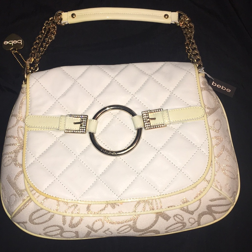 Bebe NWT White and Gold